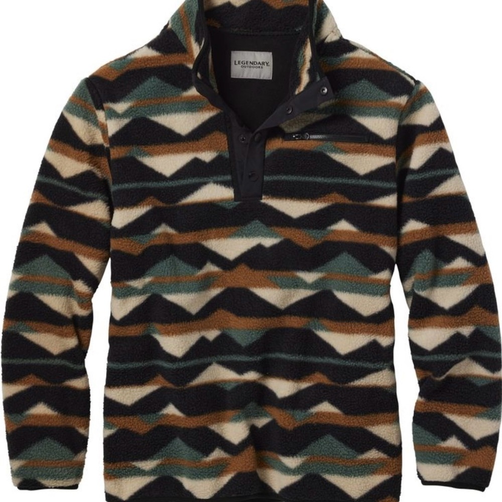 Legendary Outdoors Men's Sherpa Fleece Snap Up Pullover